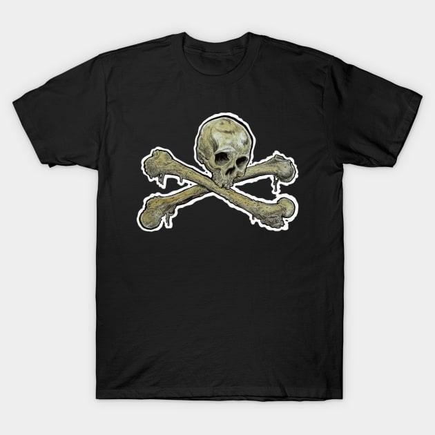 Zombie Skull 'n' Crossbones T-Shirt by rsacchetto